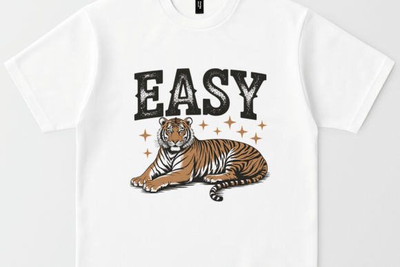 Download Relaxed Tiger "EASY" PNG Vintage Style - Vintage Collection