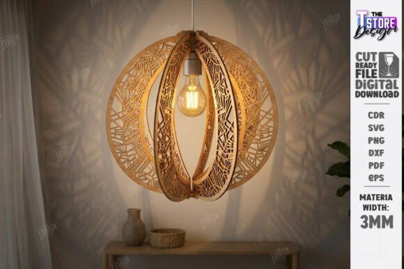 Download Wooden Pendant Light Shade Laser Cut - Premium Resources